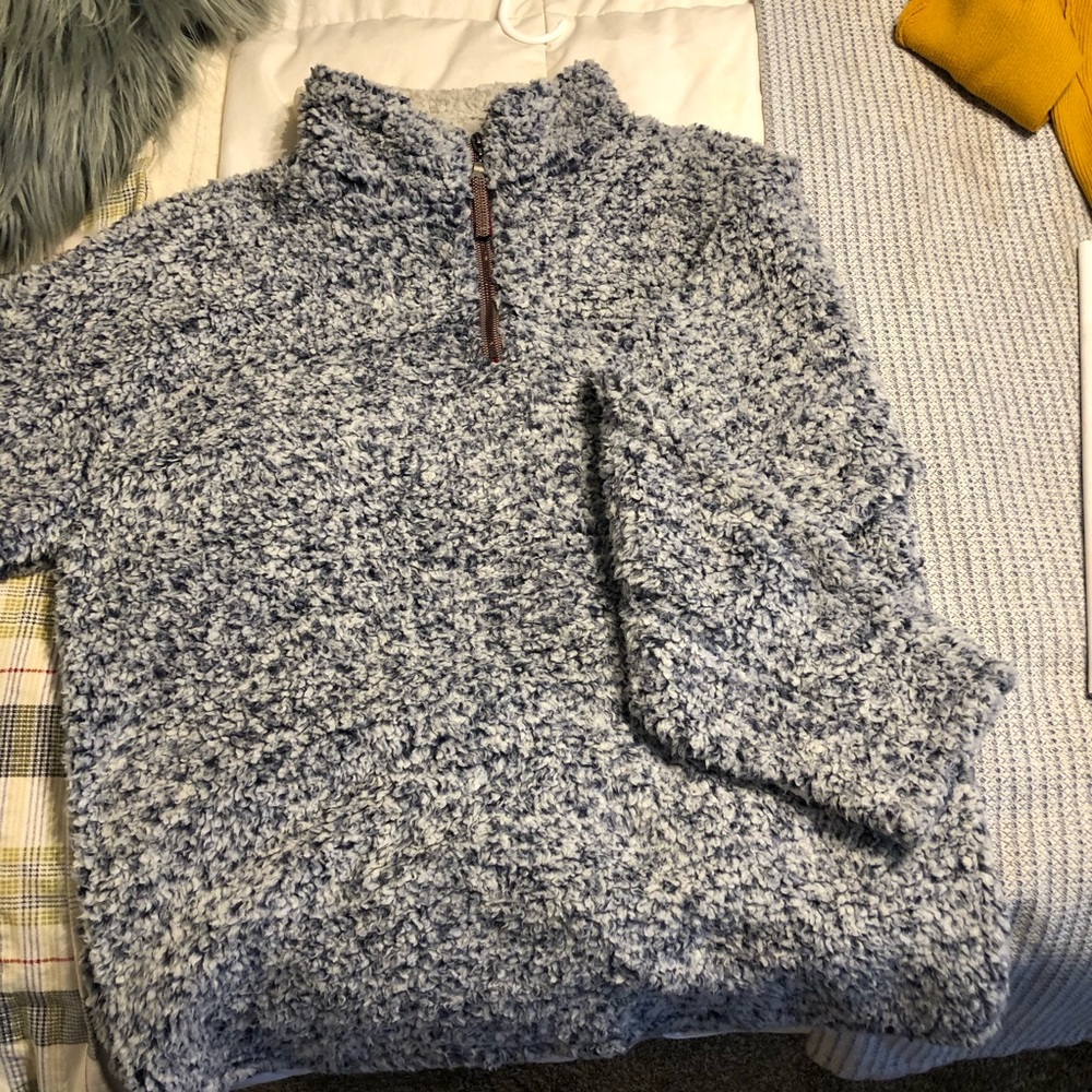 FROSTY TIPPED PILE PULLOVER VINTAGE BLUE TRUE GRIT